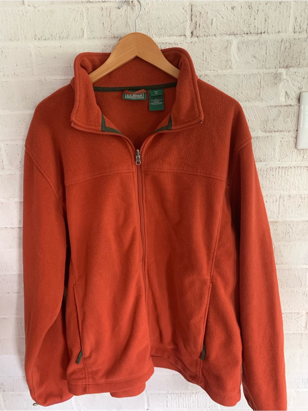 L.L. Bean Men’s Rust Orange Full-Zip Fleece Jacket